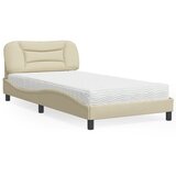vidaXL Postelja z vzmetnico krem 100x200 cm blago Cene
