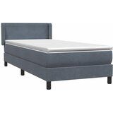 Box Spring krevet s madracem tamno sivi 80x210 cm baršun | shoptok.hr