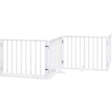 vidaXL Ograda za pse z vrati zložljiva 6 panelov bela 480 cm les | Shoptok.si