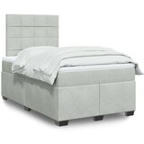  Krevet s oprugama i madracem svjetlosivi 120x190 cm baršunasti | shoptok.hr