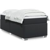 vidaXL Box spring postelja z vzmetnico črna 80x200 cm umetno usnje Cene