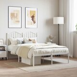  Metalni okvir za krevet s uzglavljem bijeli 120x200 cm | shoptok.hr