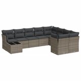  10-dijelni set vrtnih sofa od poliratana s jastucima sivi | shoptok.hr