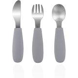 Zopa Silicone Children's Cutlery pribor za djecu 6 m+ Dove Grey 3 kom | shoptok.hr