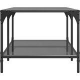  Stolić za kavu s crnom staklenom površinom 98,5x50x40 cm čelik | shoptok.hr