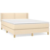  Krevet s oprugama i madracem krem 140x200 cm od tkanine | shoptok.hr