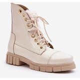 Kesi Women's leather boots with fur, light beige Lewski 3296 | ePonuda.com