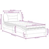 vidaXL Krevet s madracem bijeli-crni 90 x 190 cm od umjetne kože | shoptok.hr