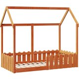 vidaXL Otroški posteljni okvir voščeno rjav 80x160 cm trdna borovina, (21292588) | Shoptok.si