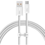 Baseus Kabel USB / USB-C 1 m 100 W za hitro polnjenje in prenos podatkov v najlonski pletenici, Bela, (21749239) Cene