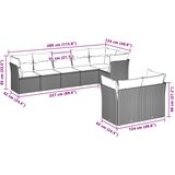  8-dijelni set vrtnih sofa od poliratana s jastucima svjetlosivi | shoptok.hr