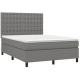  Krevet box spring s madracem LED tamnosivi 140x200 cm tkanina | shoptok.hr