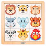 Woodyland Montessori Safari drvena slagalica sa životinjskim glavama - Cijene