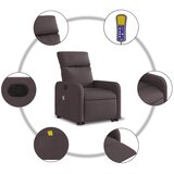  Masažni naslonjač na podizanje tamnosmeđi od tkanine | shoptok.hr