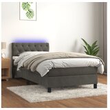  Box spring s madracem LED tamnosivi 80 x 200 cm baršun | shoptok.hr