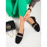 SHELOVET Suede women's loafers with crystals black | shoptok.hr