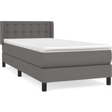 Maison Chic Box spring postelja - Vzmetna postelja z vzmetnico siva 100x200 cm umetno usnje SL7815, (21904608) | Shoptok.si