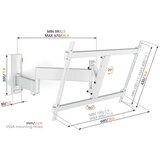 Vogels TVM 3645 W weiß TV-Wandhalterung 40-77", turn 180°, tilt 20° Vesa 600x400, max. 35 kg | Shoptok.si