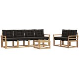  Set vanjskih sofa 7 kom. Bijela i crna Smeđa 59 x 59 x 37 cm | shoptok.hr