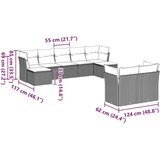 vidaXL 9-dijelni set vrtnih sofa od poliratana s jastucima svjetlosivi | shoptok.hr