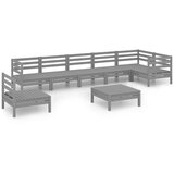 Maison Chic Seti vrtnega pohištva - Vrtna garnitura - Vrtni pohištvo set 8-delna trdna borovina siva, (21799086) | Shoptok.si