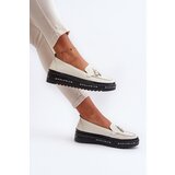 EVENTO Women's Leather Platform Moccasins Beige Assetnima | Shoptok.si