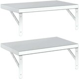 vidaXL Stenske police 2 kosa 50x30 cm srebrna nerjaveče jeklo, (21326887) | Shoptok.si