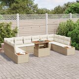 vidaXL set vrtnih sofa od 11 komada s jastučićima bež poli ratan | shoptok.hr