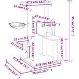  Penjalica za mačke sa stupovima za grebanje svjetlosiva 95 cm | shoptok.hr