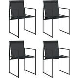 Maison Chic Vrtni stoli - Stol za vrt 4 kosi črno jeklo in tekstilen JS1539, (21878953) | Shoptok.si
