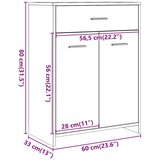 vidaXL Kupaonski ormarić siva boja betona 60x33x80cm konstruirano drvo | shoptok.hr