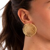  Naušnice puceta s teksturiranim diskom, pozlata 14 k | shoptok.hr