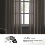 MELODIEUX 2x 210 × 140 cm Polprosojne zavese z nabiralnim trakom v videzu lana | Shoptok.si