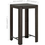 Poli Vrtna barska garnitura 5-delna z blazinami poli ratan rjava | Shoptok.si