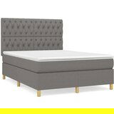  Box spring posteljni z vzmetnico temno siv 140x190 cm blago, (20738545) | Shoptok.si