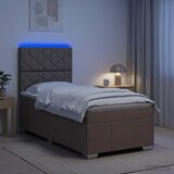  LED okvir za krevet s madracem Sivosmeđa 100 x 200 cm Tkanina | shoptok.hr