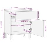  Noćni ormar s ladicama Bijelo 50 x 33 x 60 cm Čvrsto drvo manga | shoptok.hr