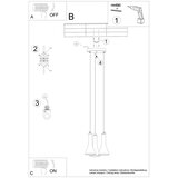  Sollux SL.1226 - Luster na sajli REA 3xE14/12W/230V beton | Eponuda.com