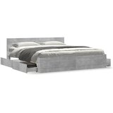 vidaXL Okvir kreveta s uzglavljem siva boja betona 200x200 cm drveni | shoptok.hr