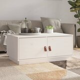 The Living Store Klubska mizica bela 80x50x35 cm trdna borovina - Klubska Mizica, (21574014) Cene