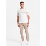 Ombre Men's classic cut pants in fine check - sand Cene