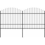  Vrtna ograda s vrhom koplja Čelik 359x175 cm Crna | shoptok.hr