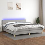 The Living Store Box spring postelja z vzmetnico LED sv. siva 200x200 cm blago - Box Spring Postelja, (21515634) Cene