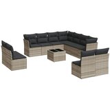  12-dijelni set vrtnih sofa poliratan s jastucima svijetlosivi | shoptok.hr