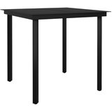 Maison Chic Vrtna miza - Vrtna jedilna miza črna 80x80x74 cm jeklo in steklo, (21715445) Cene