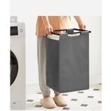 Vasagle košara za perilo s 2 predelki, črna, BLH201G01 | Shoptok.si