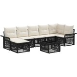 vidaXL Vrtna sedežna garnitura 8 pcs Črna poli ratan, (5000269254) | Shoptok.si