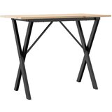  The Living Store Jedilna miza X okvir 100x50x75 cm trdna borovina lito železo - Jedilna Miza, (21498400) | Shoptok.si
