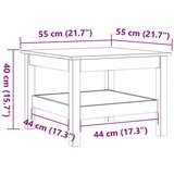 vidaXL Klubska mizica voščeno rjava 55x55x40 cm trdna borovina | Shoptok.si
