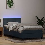Box Spring krevet s madracem i LED tamno sivi 80x210 cm baršun | shoptok.hr